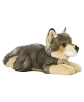 Aurora Medium Wolf Miyoni Realistic Plush Toy Gray 10.5"