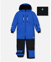 Deux par Toddler Boys One Piece Technical Snowsuit Royal Blue