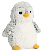 Aurora Small Gray PomPom Penguin Playful Plush Toy Gray 9"