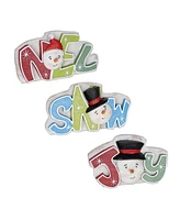 Slickblue Joy - Snow - Noel Sign (Set of 3) 7"L x 4.25"H Resin