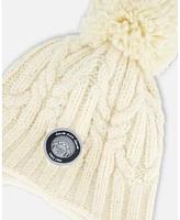 Deux par Kids Unisex Peruvian Knit Hat Off White - Toddler|Child