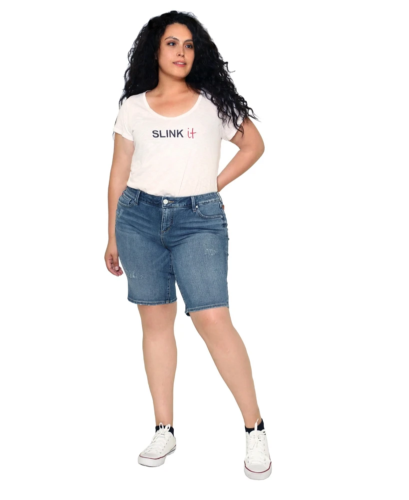 Slink Jeans Women's Mid Rise Bermuda Shorts