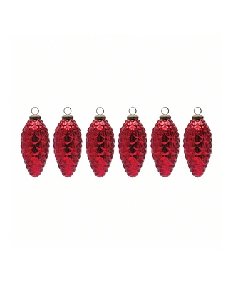 Slickblue Mercury Glass Pinecone Ornament (Set of 6)