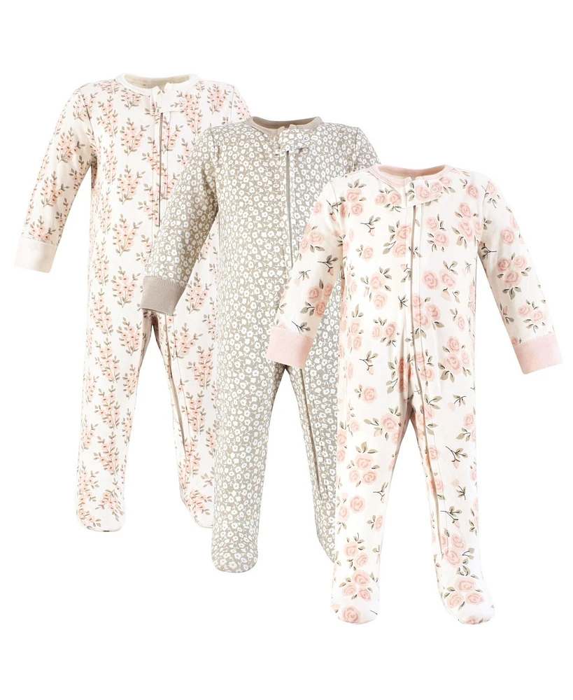 Hudson Baby Girls Cotton Sleep and Play