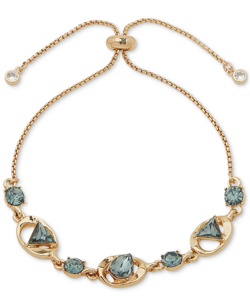 Karl Lagerfeld Paris Gold-Tone Mixed Stone Slider Bracelet