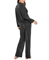 Linea Donatella Women's 2-Pc. Metallic Pajamas Set