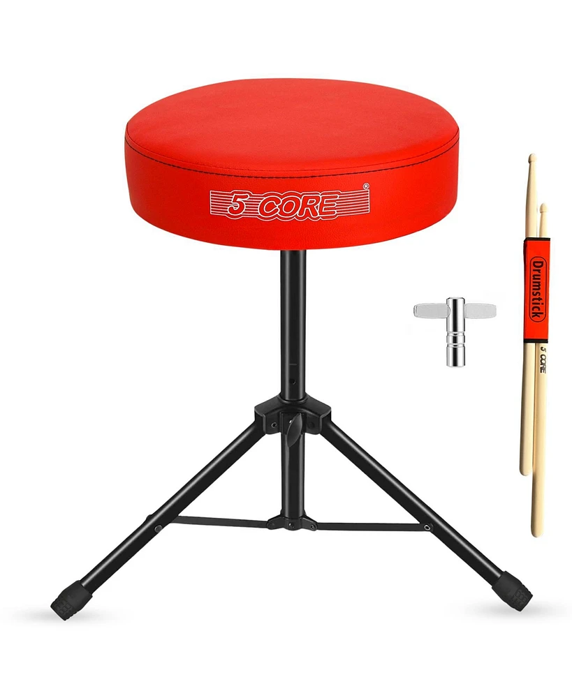 5 Core Drum Throne Padded Guitar Stool Height Adjustable Music Chair Ds 01 Red