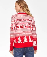 Holiday Lane Women's Fair Isle Print Sweater, Created for Macy's