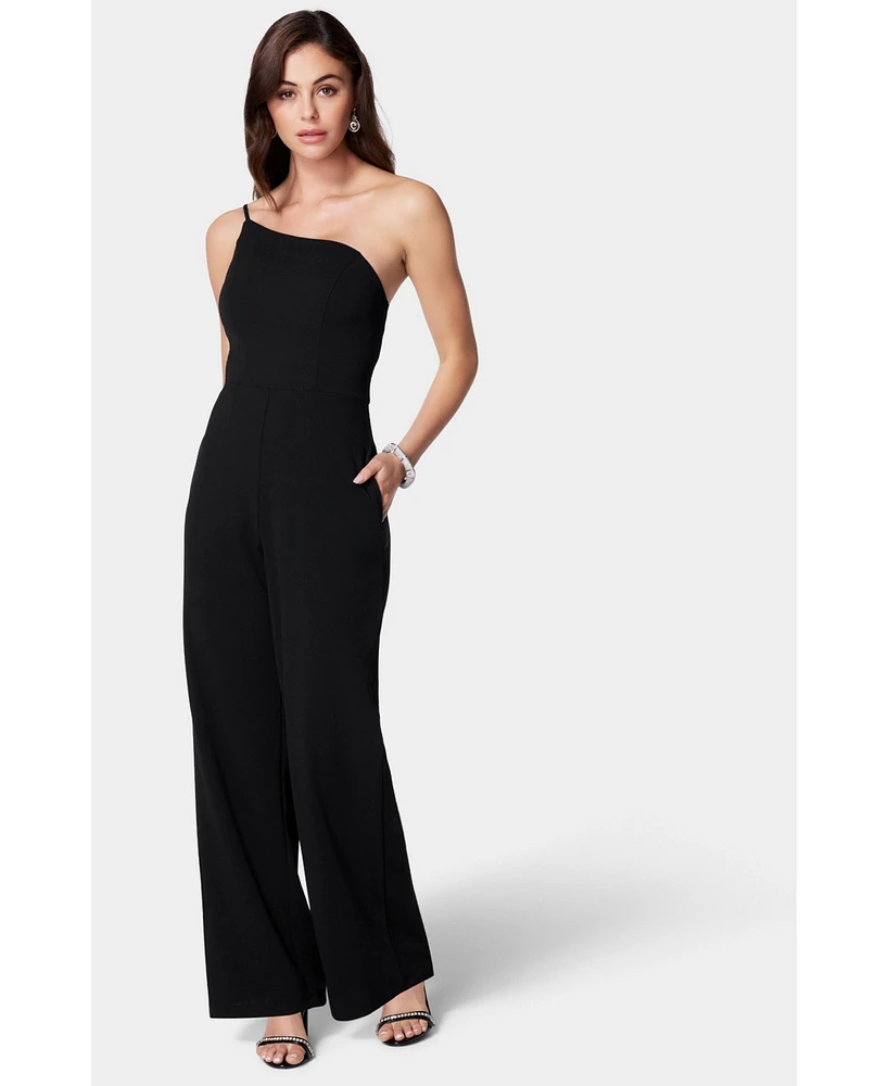 Bebe Women's One Shoulder Core Jumpsuit