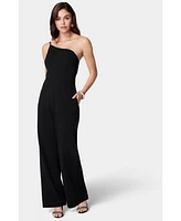 Bebe Women's One Shoulder Core Jumpsuit