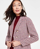 Jones New York Houndstooth Faux-Double Breast Jacket