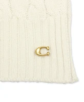 Coach Soft Rib Cable Knit Scarf
