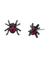 Betsey Johnson Faux Stone Spider Stud Earrings