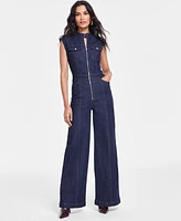 I.n.c. International Concepts Women's Wide-Leg Denim Jumpsuit, Created for Macy's