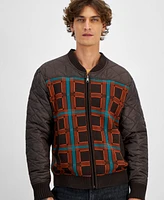 Sun + Stone Men's Plaid Mixed-Media Jacket, Created for Macy's