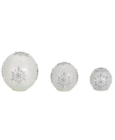 Slickblue Led Frosted Snowflake Jewel Globe (Set of 3)