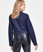 I.n.c. International Concepts Women's Denim Moto Jacket, Created for Macy's