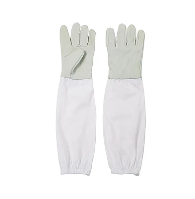 Yescom 1 Pair of Beekeeping Protective Gloves Goatskin Vented Cotton Long Sleeves Elastic Cuff Xl