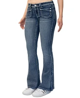 Madden Girl Juniors' Heavy-Stitch Flare-Leg Jeans