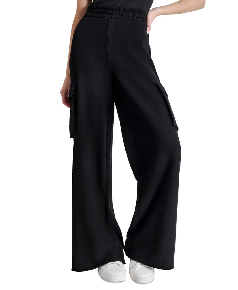 Dkny Jeans Women's Wide-Leg Cargo Sweatpants