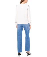 Vince Camuto Women's Piped Long-Sleeve Top