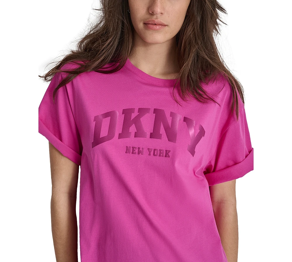 Dkny Sport Women's Varsity Satin Logo T-Shirt