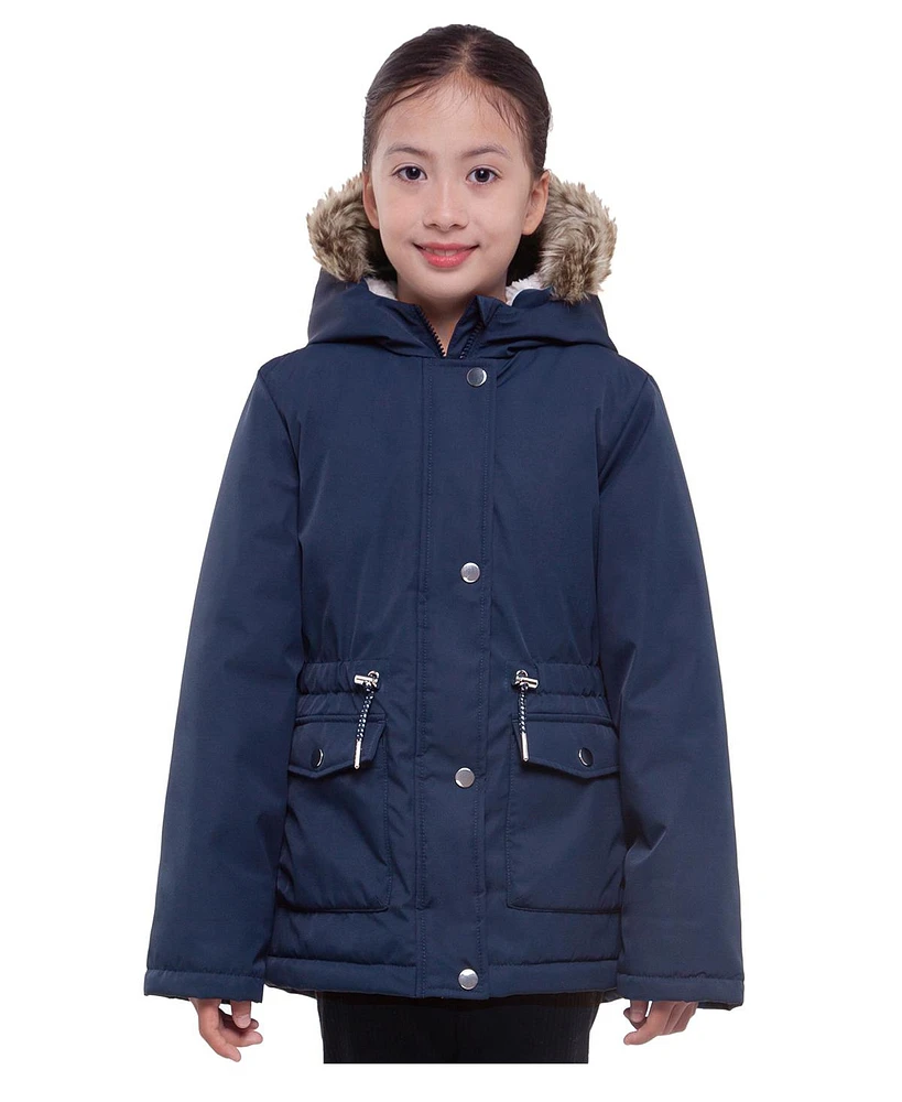 Rokka&Rolla Girls Sherpa Fleece Lined Parka Coat, Szie 4-18