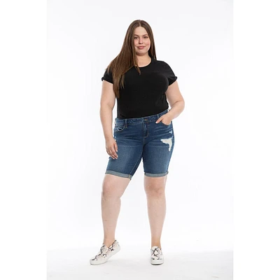 Slink Jeans Plus Mid Rise Bermuda Shorts