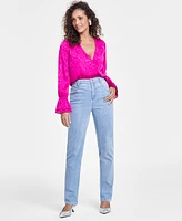 I.n.c. International Concepts Women's High-Rise Straight-Leg Denim Jeans, Created for Macy's