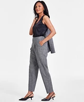 I.n.c. International Concepts Women's High-Rise Pleated Plaid Pants, Created for Macy's