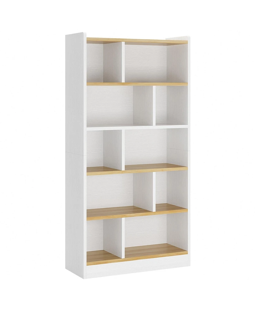 Tribesigns 72 Inch Tall White Bookcase, Modern Cube Bookshelf 6 Tier Bookcases, Large Open Display Shelf Storage Organizer for Living Room, Home Offic