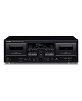 Teac W-1200 Dual Cassette Player and Recorder with Pitch Control, Mic Input, and Usb Out for Recording to Pc