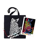 Rosa ROSATalent: Eco-Friendly Cotton Ecobag Coloring Kit – Bright Zebra (220 Gsm, 38x42 cm)