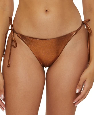 Becca Women's Liquid Metal Tied-Side Bikini Bottoms