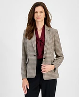 Kasper Women's Houndstooth One-Button Jacket