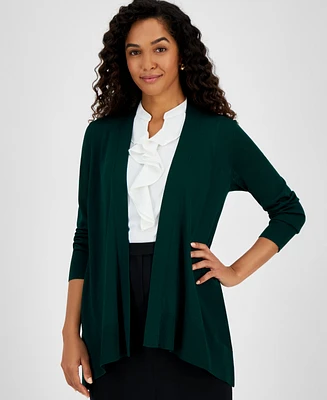 Kasper Women's Open-Front Long Cardigan