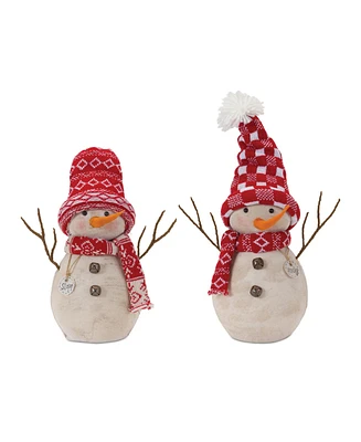 Slickblue Snowman Decor With Hat And Scarf (Set of 2