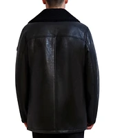 Karl Lagerfeld Men's Faux-Shearling Double-Breasted Car Coat