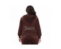 Juicy Couture Plus Og Big Bling Velour Hoodie