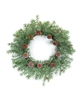 Slickblue Winter Pine Wreath With Pine Cones 24"d