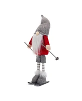 Slickblue Plush Standing Gnome Skier (Set of 6)