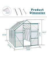 Mondawe 6X10FT Polycarbonate Greenhouse Raised Base and Anchor Aluminum