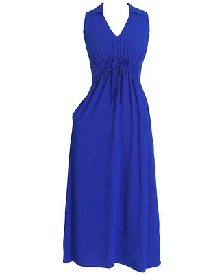 Connected Women's Collared Sleeveless Dress