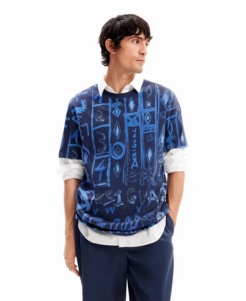 Desigual Men's Arty motif T-shirt