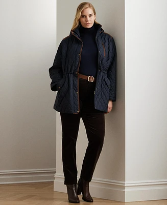 Lauren Ralph Plus Hooded Quilted Coat