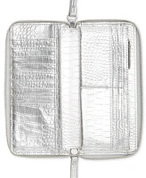 I.n.c. International Concepts Boxed Hazel Zip-Around Metallic Croc-Embossed Wristlet, Created for Macy's