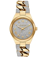 Michael Kors Women's Lennox Three-Hand Gold-Tone Stainless Steel Watch 37mm