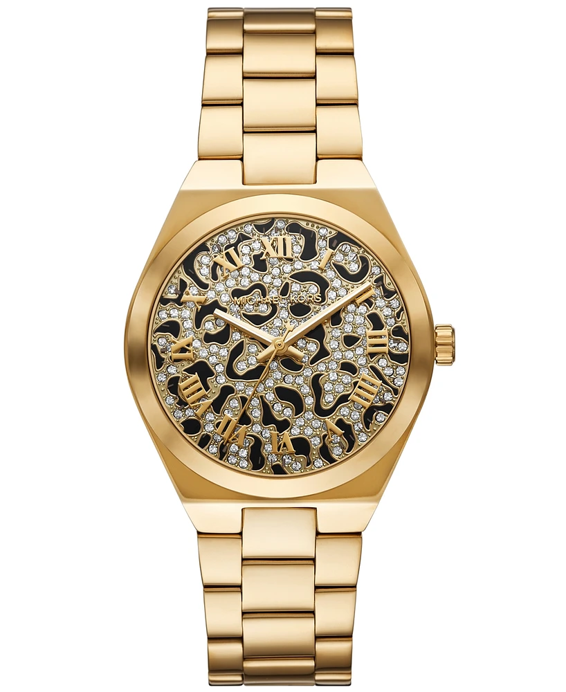 Michael Kors Women's Lennox Three-Hand Gold-Tone Stainless Steel Watch 37mm - Gold