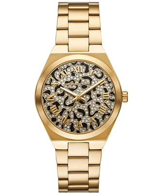 Michael Kors Women's Lennox Three-Hand Gold-Tone Stainless Steel Watch 37mm - Gold