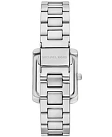 Michael Kors Women's Emery Three-Hand Stainless Steel Watch, Earrings, and Bracelet Gift Set 27mm - Silver